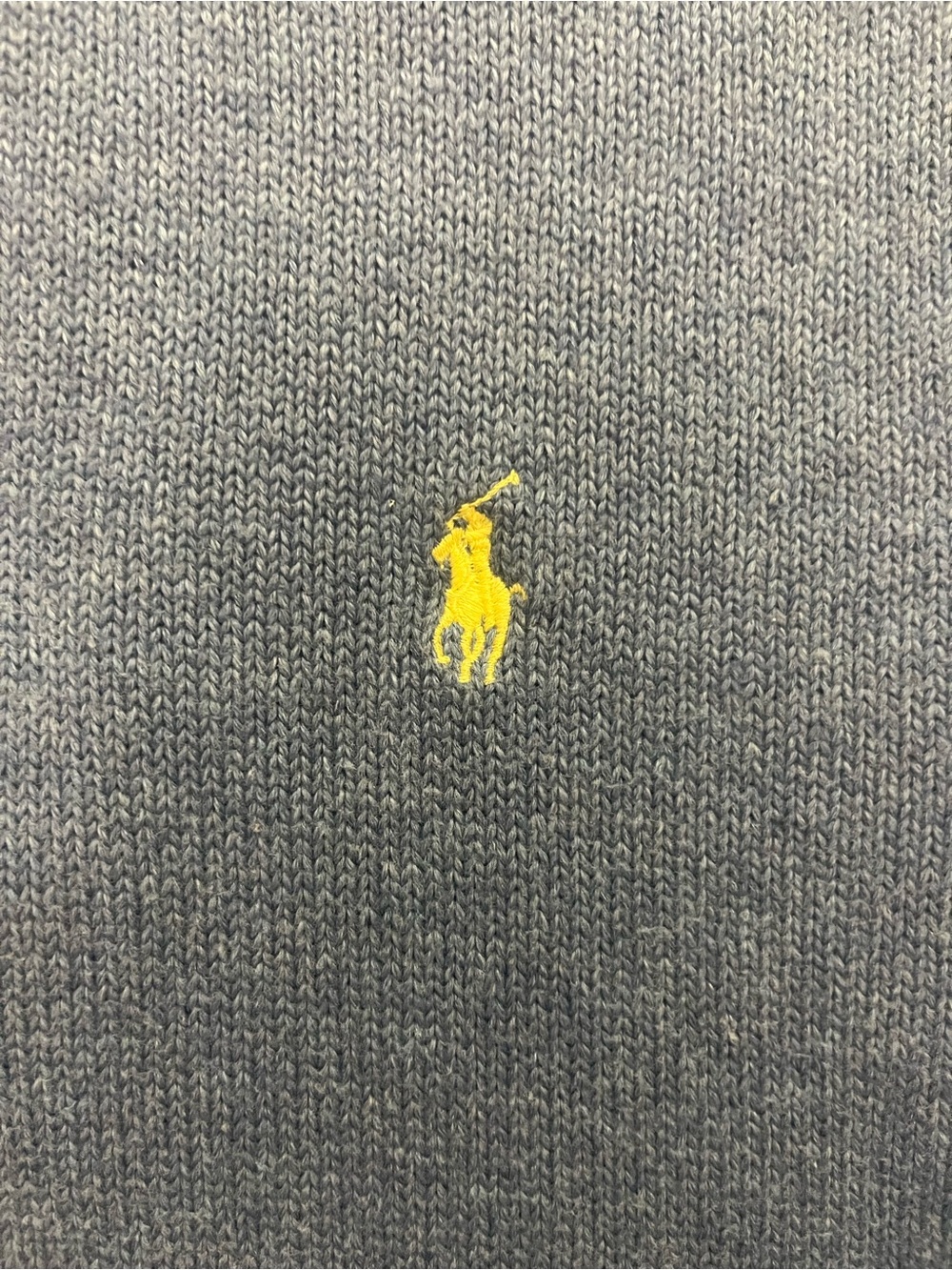 Polo by Ralph Lauren Blue Half-Zip Sweater with Yellow Pony - Picture 2 of 5